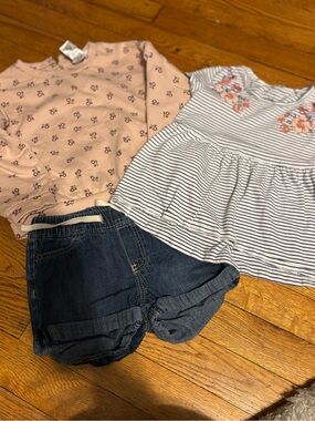 3T Toddler Girl Bundle OshKosh Gap Nicole Miller Floral Peplum Denim Shorts
